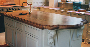 Quartersawn Sycamore Island Top with French Edge