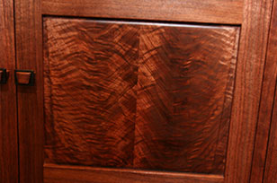 Curly Black Walnut Sideboard - Detail Close-up