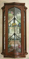 Walnut Display Case with Ebony and Leaded Glass Work - Over view