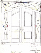 Black Walnut Entranceway with Stained Glass Surround