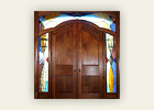 Black Walnut Entranceway with Stained Glass Surround