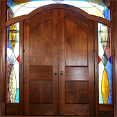 Black Walnut Entranceway with Stained Glass Surround