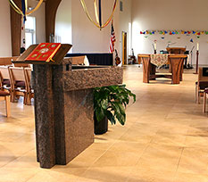Trinity Lutheran Church - Baptismal Font and Altar