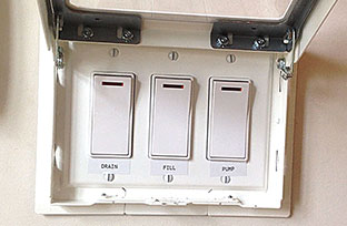 Trinity Lutheran Church - Baptismal wall switches