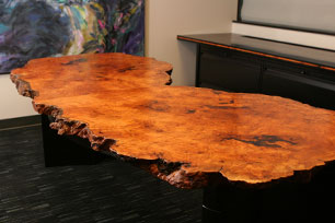 Cherry Burl Desk - Detail Close-up