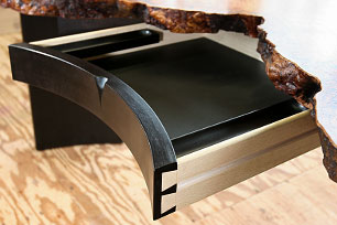 Cherry Burl Desk - Detail Close-up