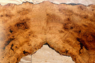 Cherry Burl Desk - Detail Close-up