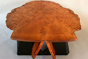 Cherry Burl Nesting Benches/Tables - nesting end view