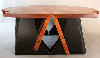Cherry Burl Nesting Benches/Tables - end view