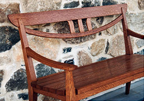 Howard Quartersawn White Oak Settee - Detail
