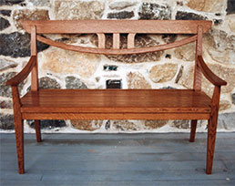 Howard Quartersawn White Oak Settee - Over view