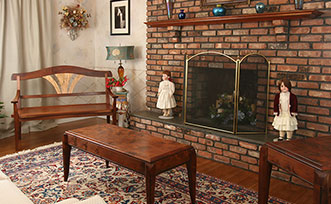 LR Figured Walnut Coffee and Side Tables with Ebony Inlay - Over view