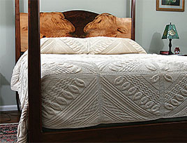 Macchia End Matched Live Edge Bed - over view