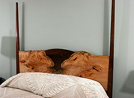 Macchia End Matched Live Edge Bed - headboard