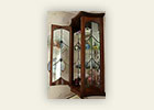 Walnut Display Case with Ebony and Leaded Glass Work